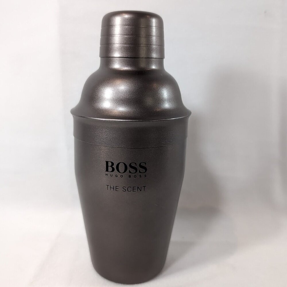 Hugo Boss The Scent Absolute Shaker Cocktail Drink Mixer Container Brown Metal